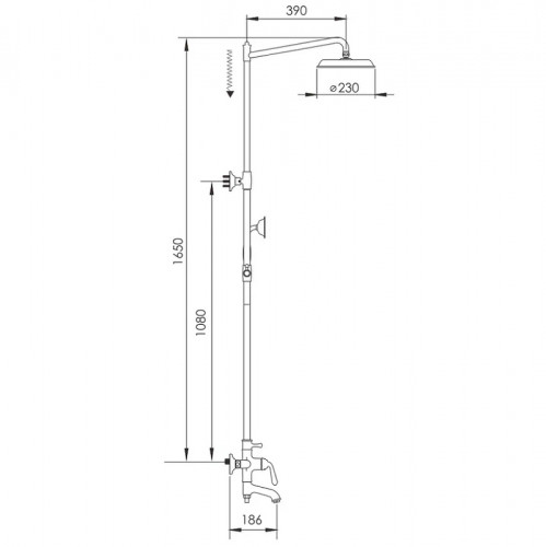 Душевая система Rose R02E R0236E Золото