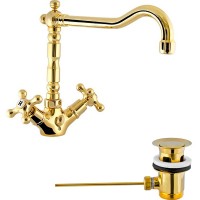 Смеситель для раковины Remer Liberty 13ALIDO Золото латунь