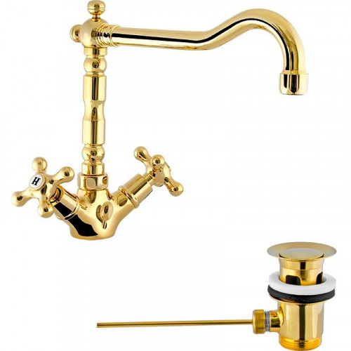 Смеситель для раковины Remer Liberty 13ALIDO Золото латунь