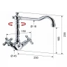 Смеситель для раковины Remer Liberty 13ALIDO Золото латунь