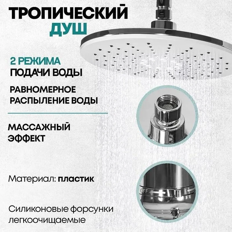 Душевая система Grocenberg GB7001WC Белая Хром