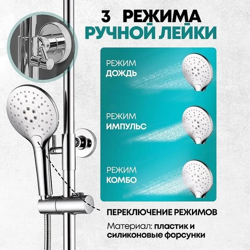 Душевая система Grocenberg GB7001WC Белая Хром