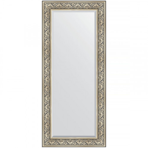 Зеркало Evoform Exclusive 160х70 BY 3580 с фацетом в багетной раме - Барокко серебро 106 мм стекло