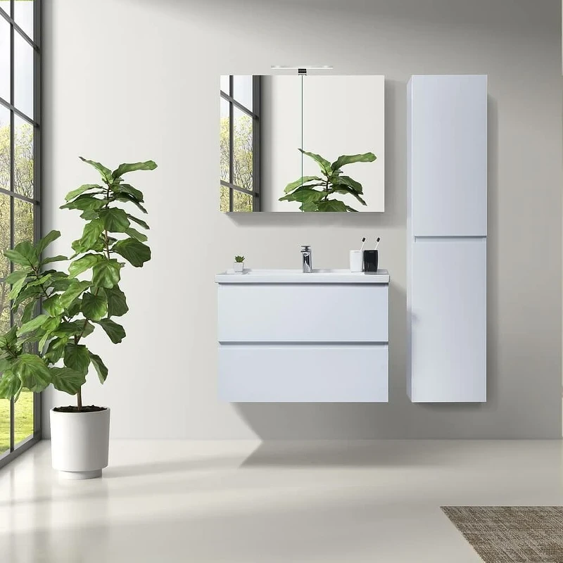 Зеркальный шкаф Orans BC-4023W 60 4023600W с подсветкой Белый глянец МДФ / ЛДСП, стекло
