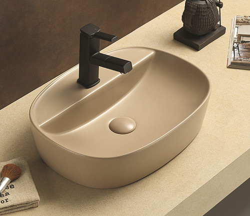 Раковина-чаша CeramaLux 50 78239XMC-1 Капучино фаянс накладная