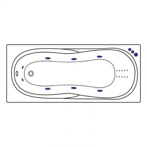 Акриловая ванна Excellent Sekwana 170x75 WAEX.SEK17.SMARTNANO.GL цвет Белый с гидромассажем форсунки Золото