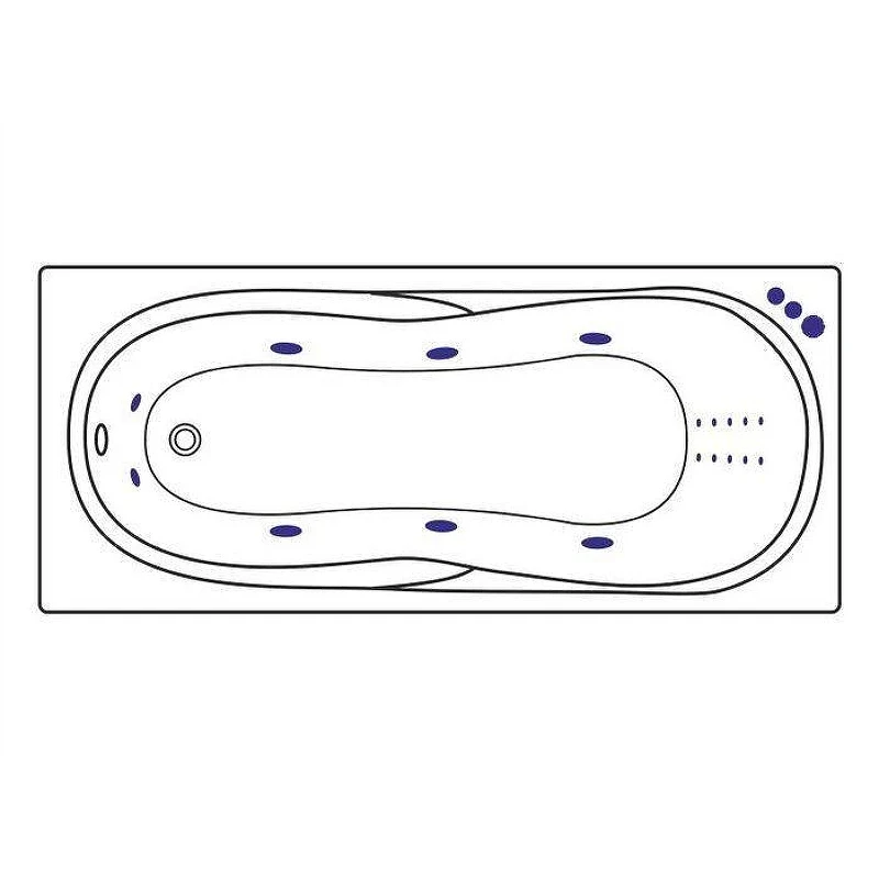 Акриловая ванна Excellent Sekwana 170x75 WAEX.SEK17.SMARTNANO.GL цвет Белый с гидромассажем форсунки Золото