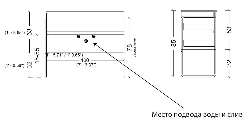 Тумба под раковину Boheme Armadi Art Vallessi 100 837-100-C mat подвесная Кашемир матовый МДФ / ЛДСП