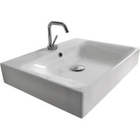 Раковина Kerasan Cento 70 353201*1 Белая фарфор подвесная, накладная