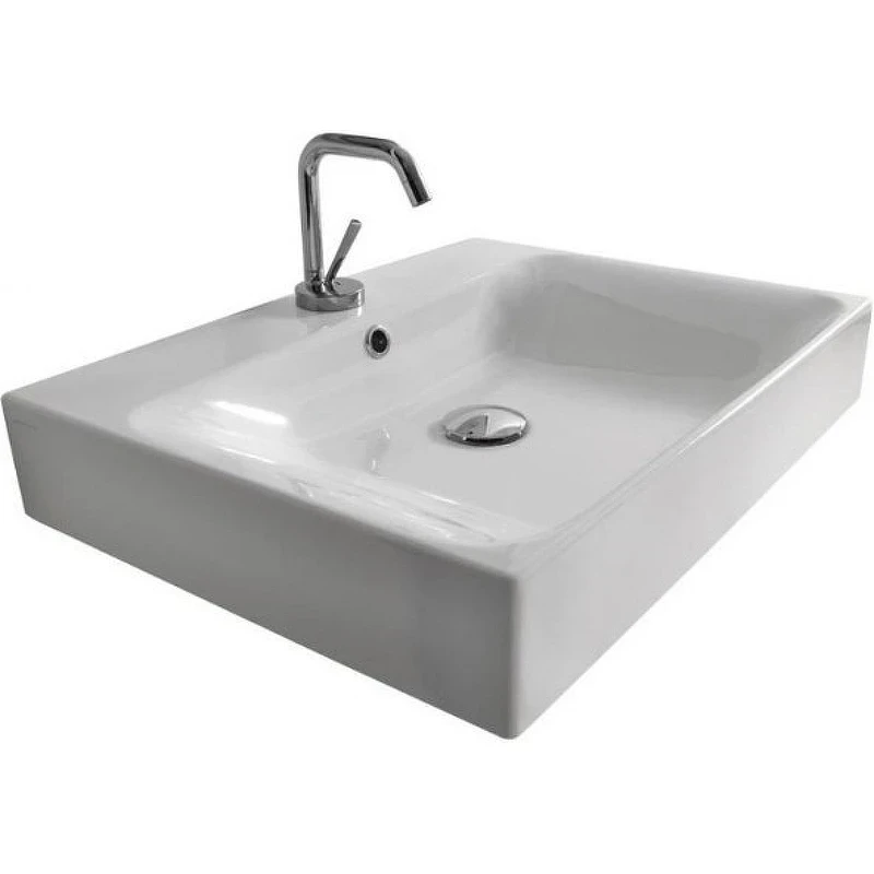Раковина Kerasan Cento 70 353201*1 Белая фарфор подвесная, накладная