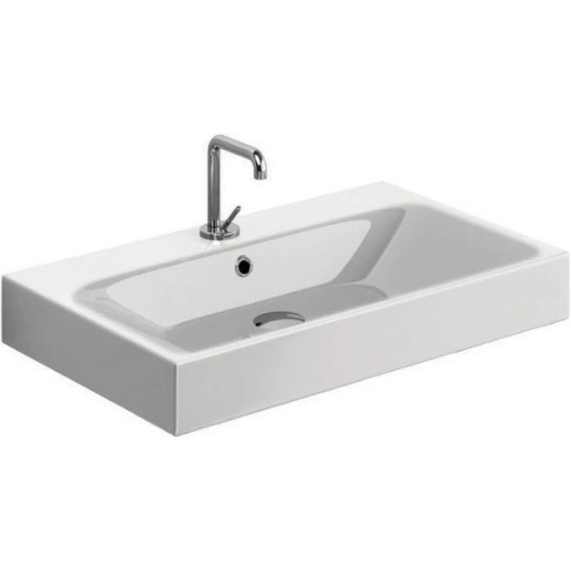 Раковина Kerasan Cento 70 353201*1 Белая фарфор подвесная, накладная