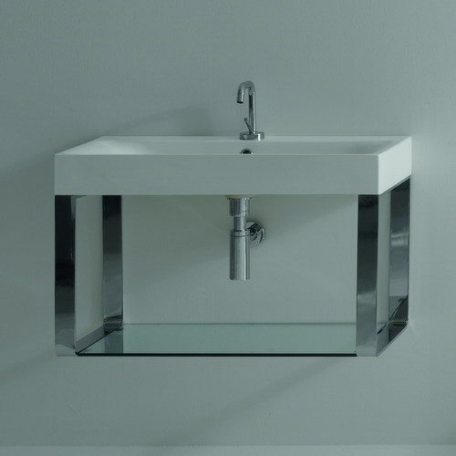 Раковина Kerasan Cento 70 353201*1 Белая фарфор подвесная, накладная