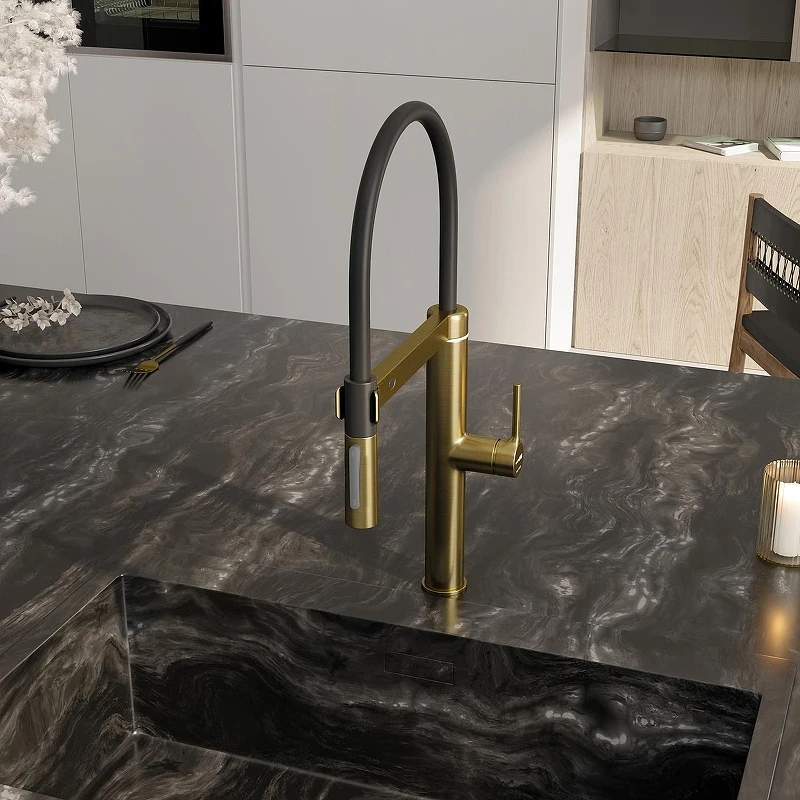 Смеситель для кухни WasserKRAFT A8887 цвет Золото матовое