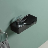 Раковина WeltWasser Aisbach 7940 MT-BL L 40 10000008688 Черная матовая фаянс подвесная