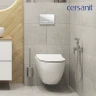 Комплект унитаза Cersanit Brasko Smart CO DPL EO Slim с сиденьем Микролифт и инсталляцией Vector 68304 с Белой клавишей смыва фарфор подвесной