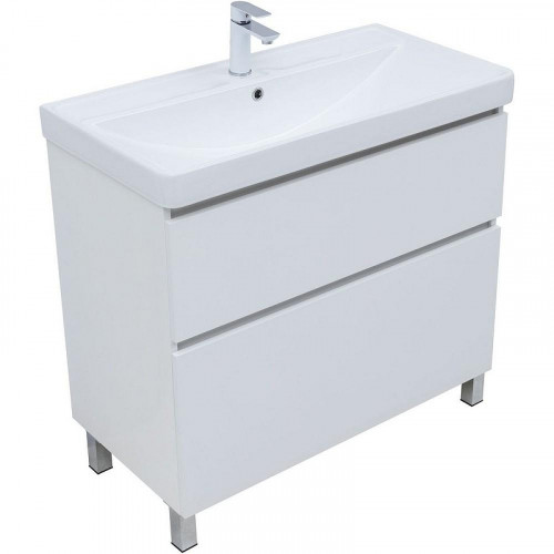 Тумба под раковину Aquanet Вега 90 344124 Белый глянец