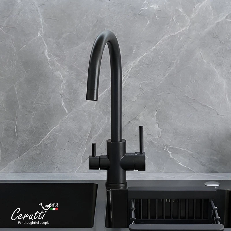 Cмеситель для кухни Ceruttispa Аниэлло (Aniello) B CT12089 12089 цвет Черный матовый