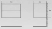Тумба с раковиной BelBagno Kraft 70 KRAFT-700-2C-SO-RT+70 BB700ETL подвесная Rovere Tabacco