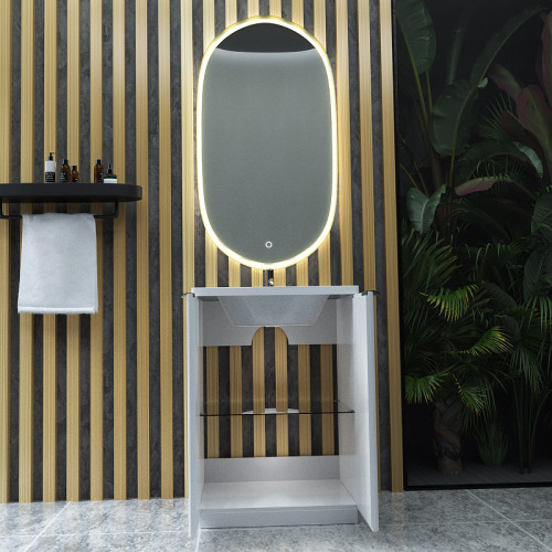 Тумба с раковиной SanVit Рольф 61 krolf613d Белая глянцевая МДФ / ЛДСП