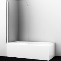 Шторка на ванну WasserKRAFT Leine 80 35P01-80W профиль Белый матовый стекло прозрачное