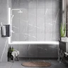 Шторка на ванну WasserKRAFT Leine 80 35P01-80W профиль Белый матовый стекло прозрачное