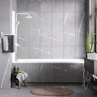 Шторка на ванну WasserKRAFT Leine 80 35P01-80W профиль Белый матовый стекло прозрачное
