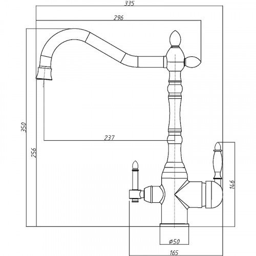 Смеситель для кухни Veragio Milano 30638 Черный матовый латунь
