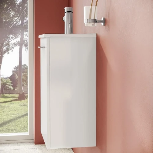 Комплект мебели для ванной Vitra Mia 40 69576 подвесной Белый глянцевый