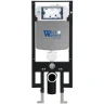 Комплект унитаза с инсталляцией WeltWasser AMBERG 497 + JECKENBACH 004 GL-WT + AMBERG RD-BL 10000006623 цвет Белый глянцевый с сиденьем Микролифт и клавишей смыва цвет Черный