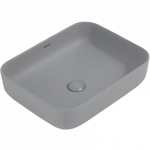 Раковина-чаша Abber Rechteck 50 AC2202MG Серая матовая фаянс накладная