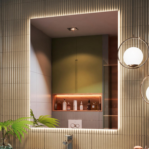 Зеркало Vigo Quadro Comfort 80 145 с подсветкой с бесконтактным выключателем и подогревом