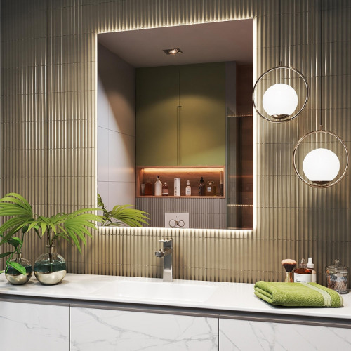 Зеркало Vigo Quadro Comfort 80 145 с подсветкой с бесконтактным выключателем и подогревом