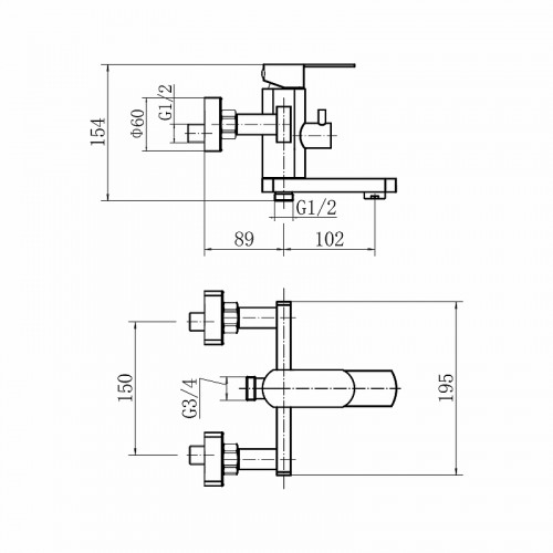 Смеситель для ванны Fashun A53020-21 цвет Бронза