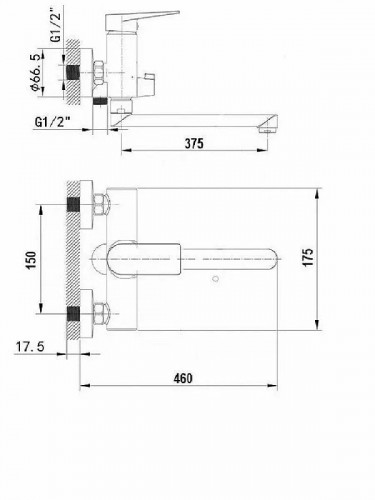 Смеситель для ванны Wisent W2203 универсальный цвет Хром