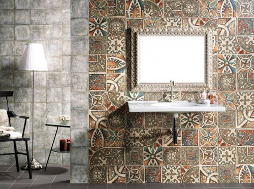 Керамическая плитка Mainzu Bolonia Decor Medievo настенная 20х20 коричневый для ванной комнаты, для кухни, на фартук, для гостиной Испания