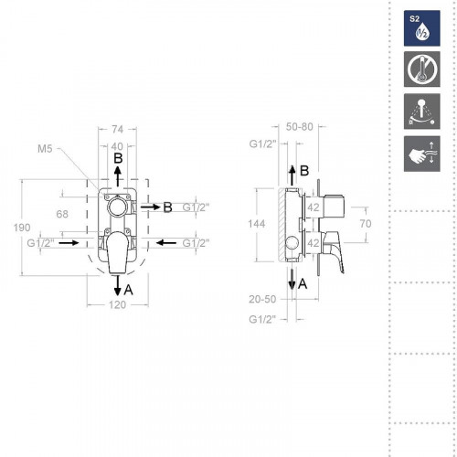 Смеситель для душа Ramonsoler Urban Chic 211503S Хром