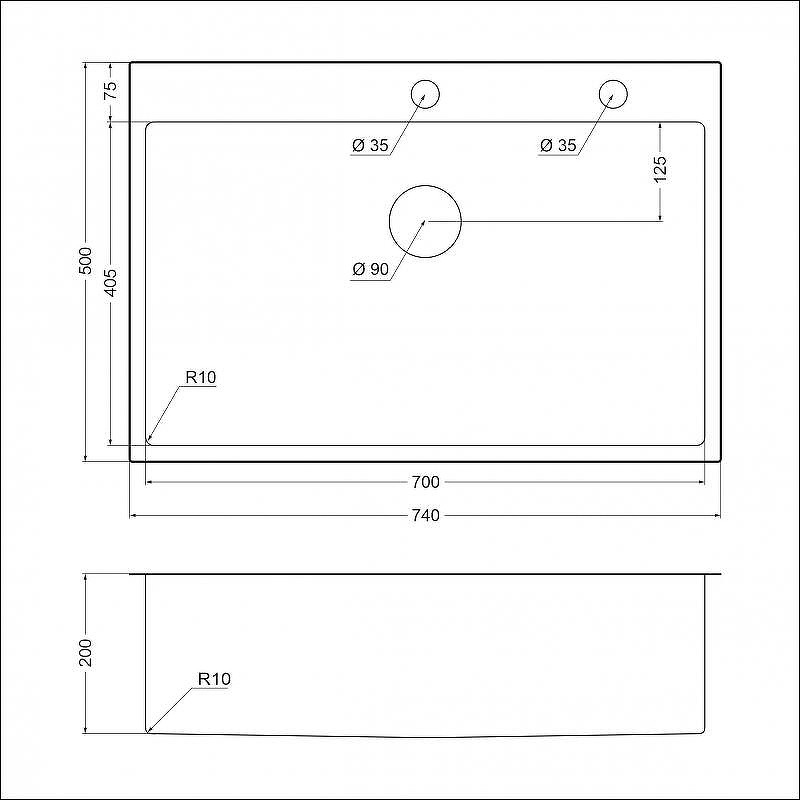 Кухонная мойка Emar PVD 74 EMB-125A PVD цвет Nano Satine