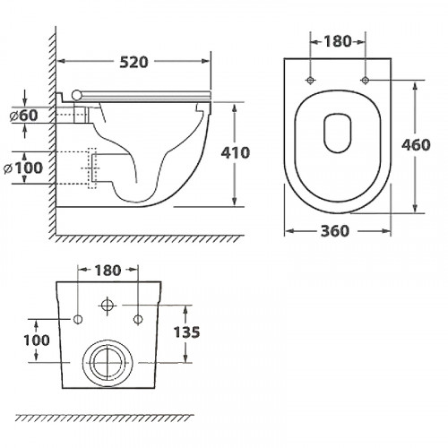 Унитаз Owl 1975 Eld Cirkel-H TOWLT190101 подвесной с сиденьем Микролифт фарфор подвесной
