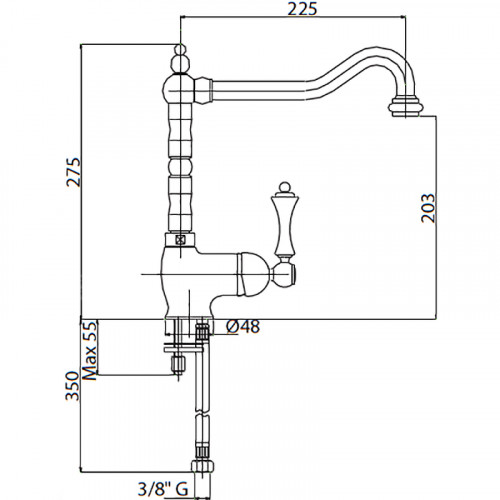 Смеситель для кухни Cezares Margot MARGOT-LLM2-03/24-Bi Золото 24 карат латунь