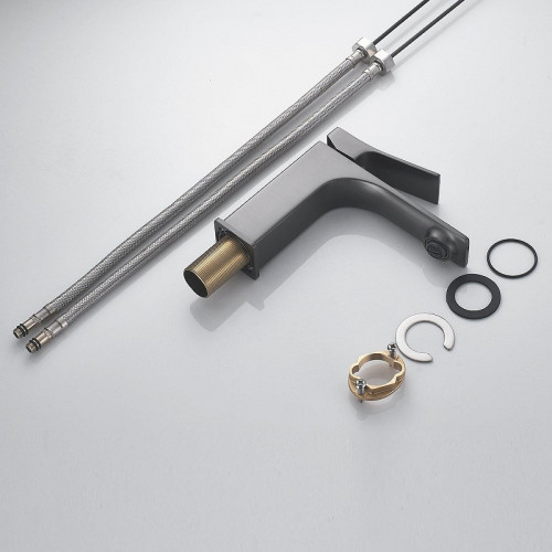 Смеситель для раковины Shevanik S6101T цвет Оружейная сталь