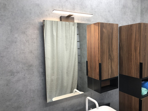 Зеркало со шкафом Comforty Штутгарт 90 00004151038 Дуб темно-коричневый Черное матовое МДФ / ЛДСП, стекло