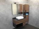 Зеркало со шкафом Comforty Штутгарт 90 00004151038 Дуб темно-коричневый Черное матовое МДФ / ЛДСП, стекло