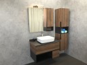 Зеркало со шкафом Comforty Штутгарт 90 00004151038 Дуб темно-коричневый Черное матовое МДФ / ЛДСП, стекло