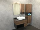 Зеркало со шкафом Comforty Штутгарт 90 00004151038 Дуб темно-коричневый Черное матовое МДФ / ЛДСП, стекло
