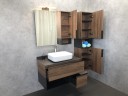 Зеркало со шкафом Comforty Штутгарт 90 00004151038 Дуб темно-коричневый Черное матовое МДФ / ЛДСП, стекло