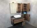 Зеркало со шкафом Comforty Штутгарт 90 00004151038 Дуб темно-коричневый Черное матовое МДФ / ЛДСП, стекло