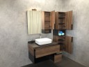 Зеркало со шкафом Comforty Штутгарт 90 00004151038 Дуб темно-коричневый Черное матовое МДФ / ЛДСП, стекло