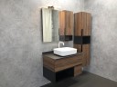 Зеркало со шкафом Comforty Штутгарт 90 00004151038 Дуб темно-коричневый Черное матовое МДФ / ЛДСП, стекло