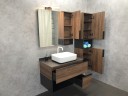Зеркало со шкафом Comforty Штутгарт 90 00004151038 Дуб темно-коричневый Черное матовое МДФ / ЛДСП, стекло