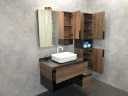 Зеркало со шкафом Comforty Штутгарт 90 00004151038 Дуб темно-коричневый Черное матовое МДФ / ЛДСП, стекло